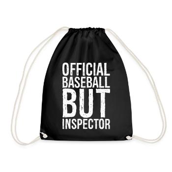Offizielles Baseball Aber Inspektor Lustiges Shirt - Turnbeutel - Schwarz - Vorne