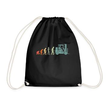 Forklift Driver Vintage Warehouse Clerk Occupations - Drawstring Bag - black - Front