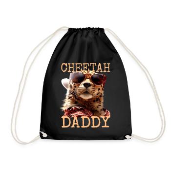 Cheetah Daddy Geparden Papa Dad Vatertag Katzen - Turnbeutel - Schwarz - Vorne