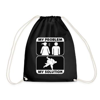 Judo Fighter My Problem My Solution Pictogram Dad - Turnbeutel - Schwarz - Vorne