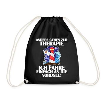 Nordsee Spruch - Turnbeutel - Schwarz - Vorne