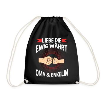Oma Großmutter und Enkelin - Turnbeutel - Schwarz - Vorne