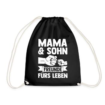 Mutter Muttertag Mama und Sohn - Turnbeutel - Schwarz - Vorne