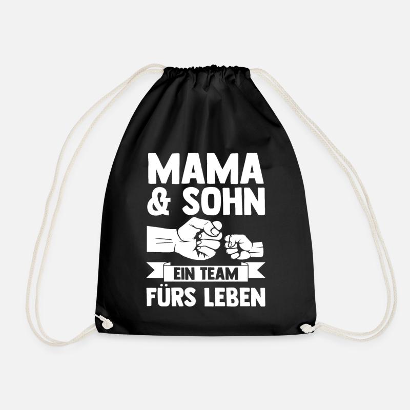Mutter Muttertag Mama und Sohn - Turnbeutel - Schwarz