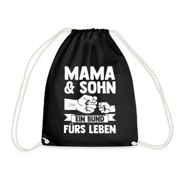 Mutter Muttertag Mama und Sohn - Turnbeutel - Schwarz - Vorne