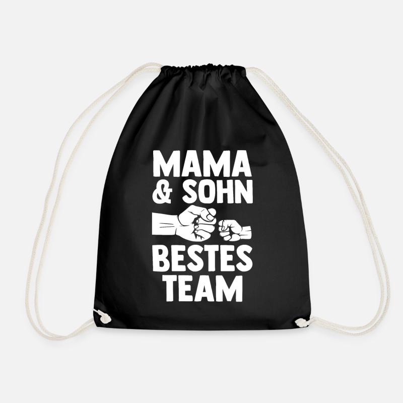 Mutter Muttertag Mama und Sohn - Turnbeutel - Schwarz