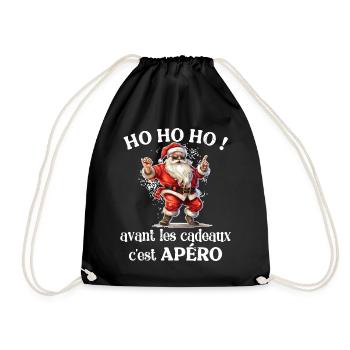 Pull Moche De Noël Humour Père Noel Apéro Cadeau - Sac de sport léger - noir - Devant
