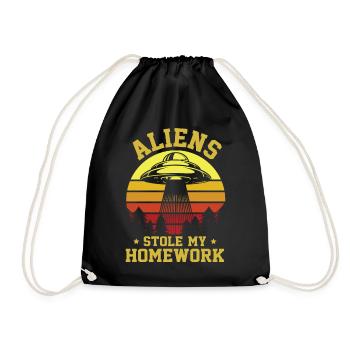 Back to School, Back to School, Alien, Student School - Drawstring Bag - black - Front