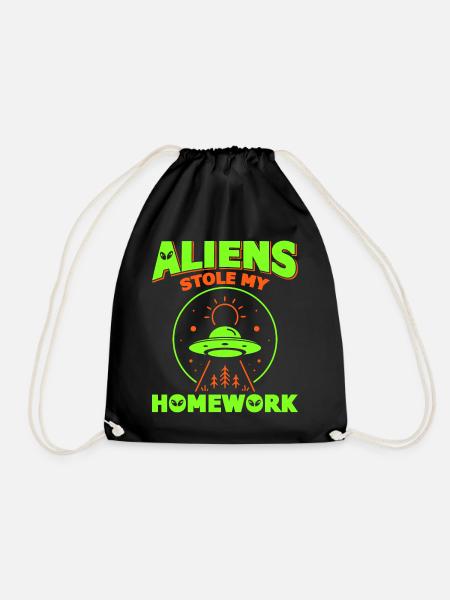 Back to School, Back to School, Alien, Student School - Drawstring Bag - black