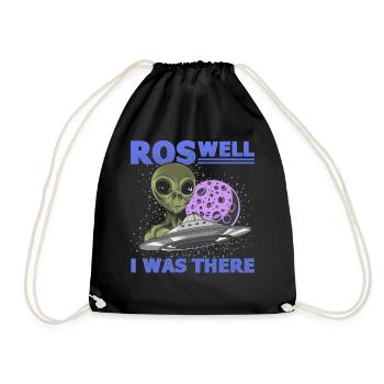 Alien, UFO, UAP, Space, Space Flying Object - Drawstring Bag - black - Front