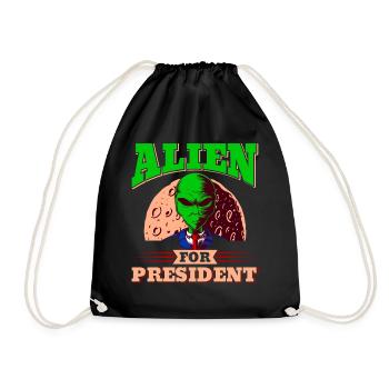 Alien, UFO, UAP, Space, Space Flying Object - Drawstring Bag - black - Front