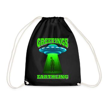 Alien, UFO, UAP, Space, Weltraum Flugobjekt - Turnbeutel - Schwarz - Vorne