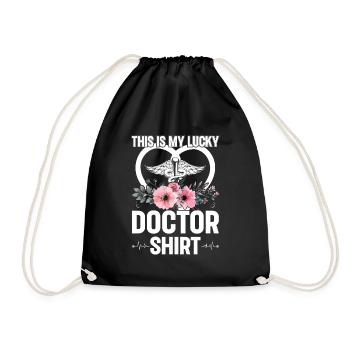 This Is My Lucky Doctor Shirt Doctor Emergency Doc - Drawstring Bag - black - Front