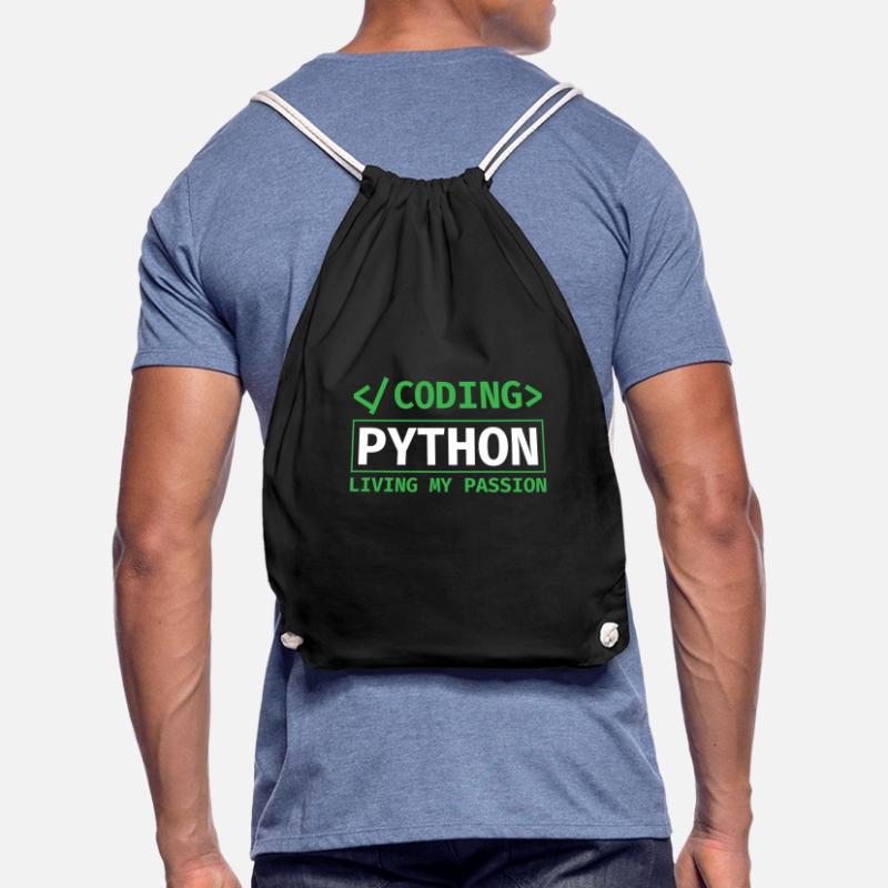 Coding Python, Living My Passion Coding Python Turnbeutel