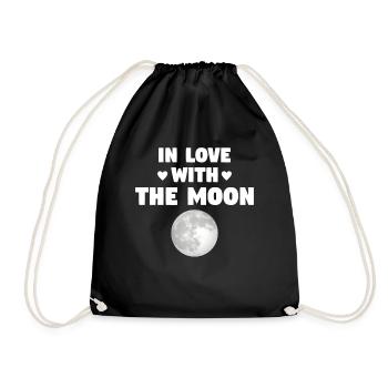 In Love with the Moon Astronomy Moon Lover Space - Turnbeutel - Schwarz - Vorne