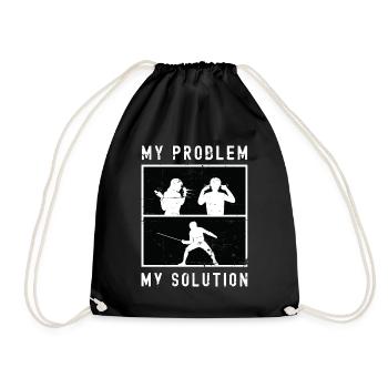 Escrimeur Mon problème Ma solution Pictogramme Papa Maman - Sac de sport léger - noir - Devant
