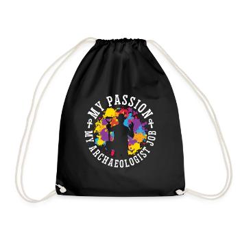 Archaeologist My Passion My Geology Archaeologists - Drawstring Bag - black - Front