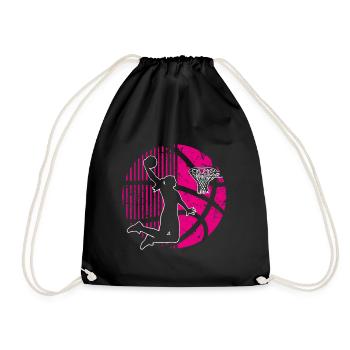 Basketball Basketballerin Frauen Basketball - Turnbeutel - Schwarz - Vorne