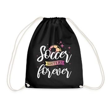 Soccer féminin, Football féminin, Football féminin - Sac de sport léger - noir - Devant