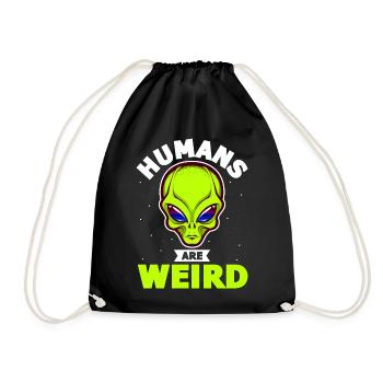 Alien, UFO, UAP, Space, Space Flying Object - Drawstring Bag - black - Front