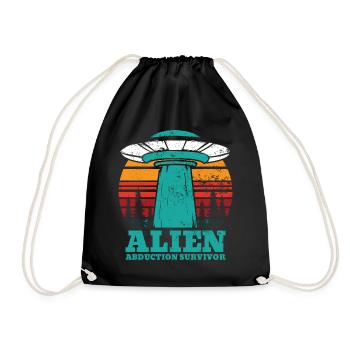 Alien, UFO, UAP, Space, Space Flying Object - Drawstring Bag - black - Front