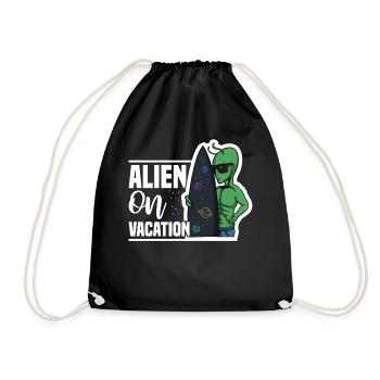 Alien, UFO, UAP, Space, Space Flying Object - Drawstring Bag - black - Front
