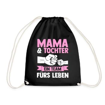 Mutter Muttertag Mama und Tochter - Turnbeutel - Schwarz - Vorne