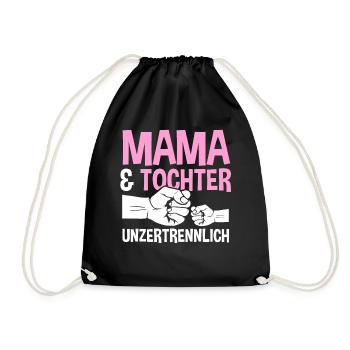 Mutter Muttertag Mama und Tochter - Turnbeutel - Schwarz - Vorne