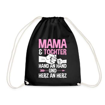 Mutter Muttertag Mama und Tochter - Turnbeutel - Schwarz - Vorne