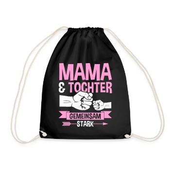 Mutter Muttertag Mama und Tochter - Turnbeutel - Schwarz - Vorne