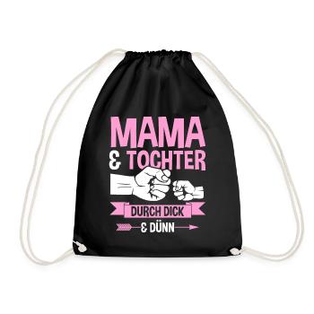 Mutter Muttertag Mama und Tochter - Turnbeutel - Schwarz - Vorne
