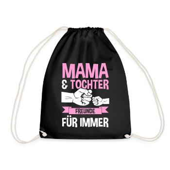 Mutter Muttertag Mama und Tochter - Turnbeutel - Schwarz - Vorne