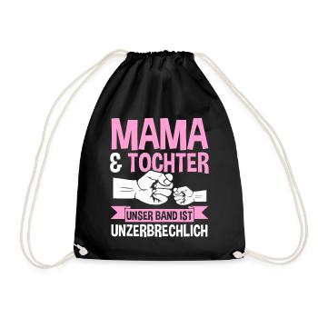 Mutter Muttertag Mama und Tochter - Turnbeutel - Schwarz - Vorne