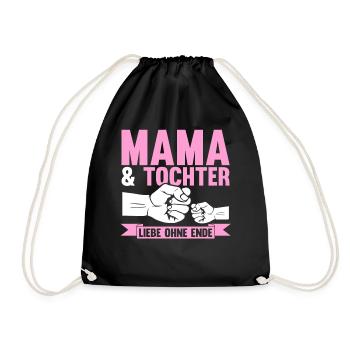 Mutter Muttertag Mama und Tochter - Turnbeutel - Schwarz - Vorne