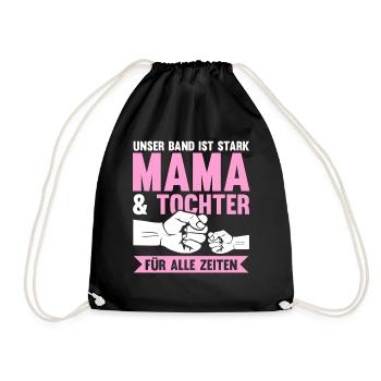 Mutter Muttertag Mama und Tochter - Turnbeutel - Schwarz - Vorne