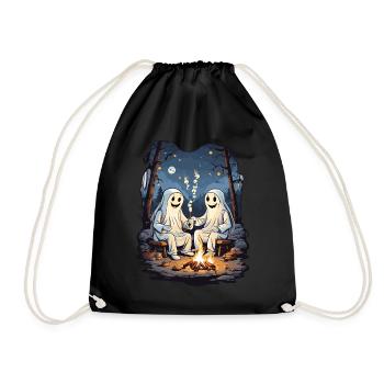 Halloween Fantômes Camping Enfants Dessin Animé - Sac de sport léger - noir - Devant