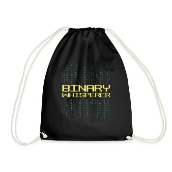 Binary Whisperer Funny Programming Coding Quote - Turnbeutel - Schwarz - Vorne