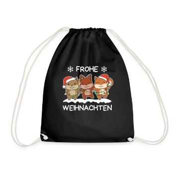 Joyeux Noël Écureuil Réveillon de Noël - Sac de sport léger - noir - Devant