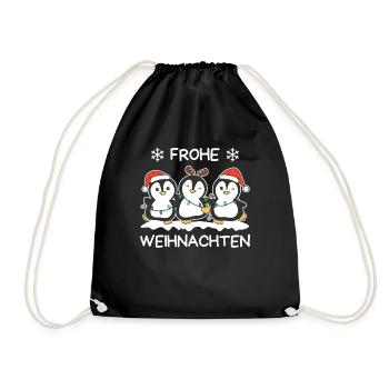 Joyeux Noël Pingouin Réveillon de Noël Pingouins - Sac de sport léger - noir - Devant