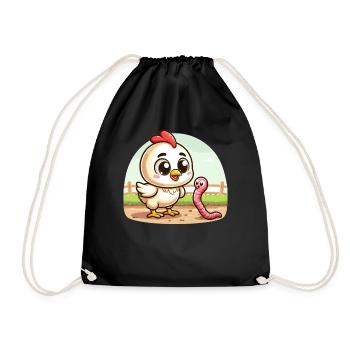 Chicken Worm Farm Farmer - Drawstring Bag - black - Front