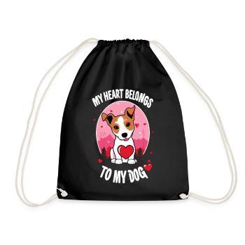 Mon cœur appartient à mon chien - Sac de sport léger - noir - Devant