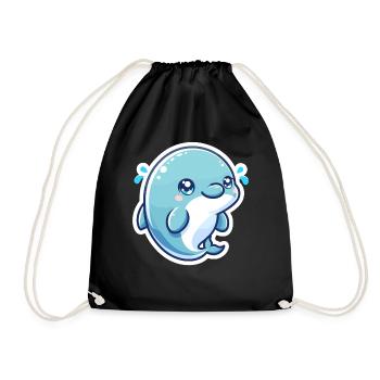Dauphin Kawaii - Sac de sport léger - noir - Devant