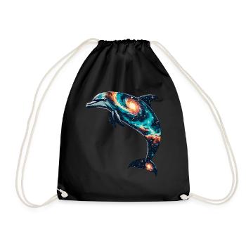 Univers de la galaxie de l’espace des dauphins - Sac de sport léger - noir - Devant