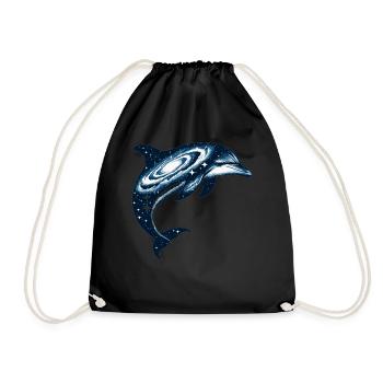 Univers de la galaxie de l’espace des dauphins - Sac de sport léger - noir - Devant