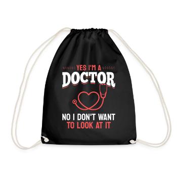 Funny Doctor Sayings Funny Doctor Hospital Doctor - Drawstring Bag - black - Front
