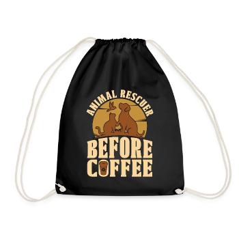Animal Rescuer Before Animal Welfare Coffee Lover - Turnbeutel - Schwarz - Vorne