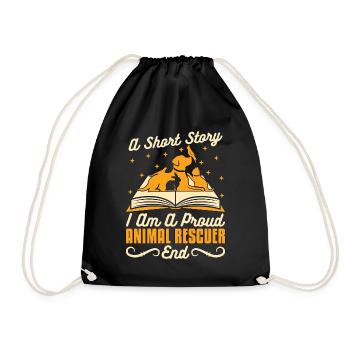 Animal Rescuer A Short Story I Am A Proud Rescuer - Drawstring Bag - black - Front