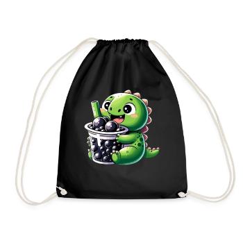 Boba Tee Drache Kawaii - Turnbeutel - Schwarz - Vorne