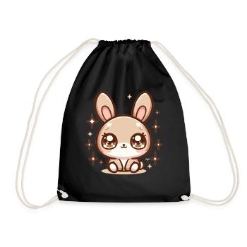 Bubble Tea Lapin Kawaii - Sac de sport léger - noir - Devant