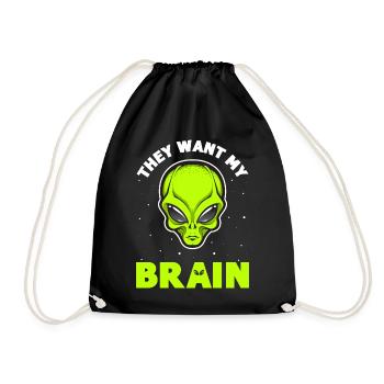 Alien, UFO, UAP, Space, Weltraum Flugobjekt - Turnbeutel - Schwarz - Vorne